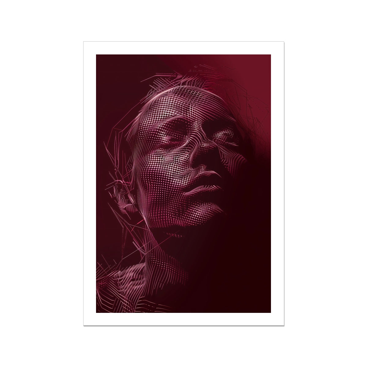 Crimson Dot Portrait 01 Hahnemühle German Etching Print