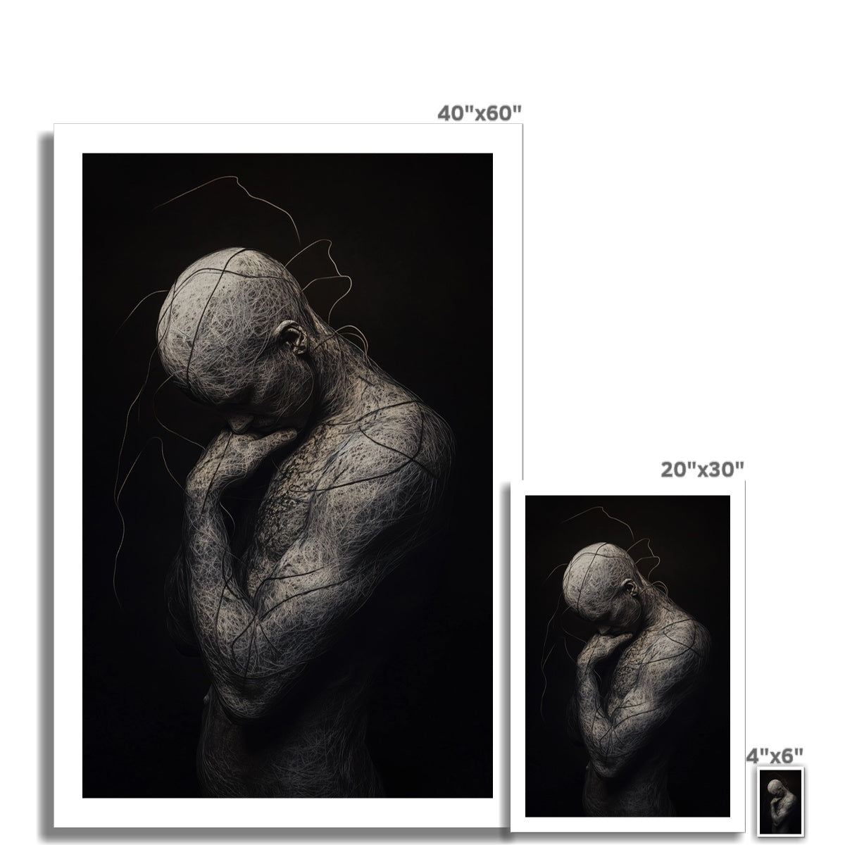 Think 2 Contemporary digital art prints Hahnemühle German Etching Print