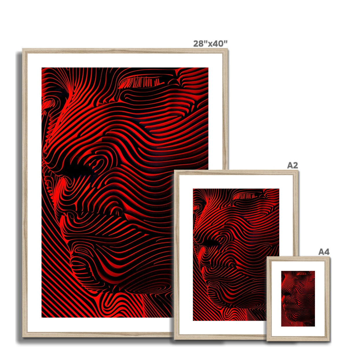 Red Intaglio 04 Framed & Mounted Print