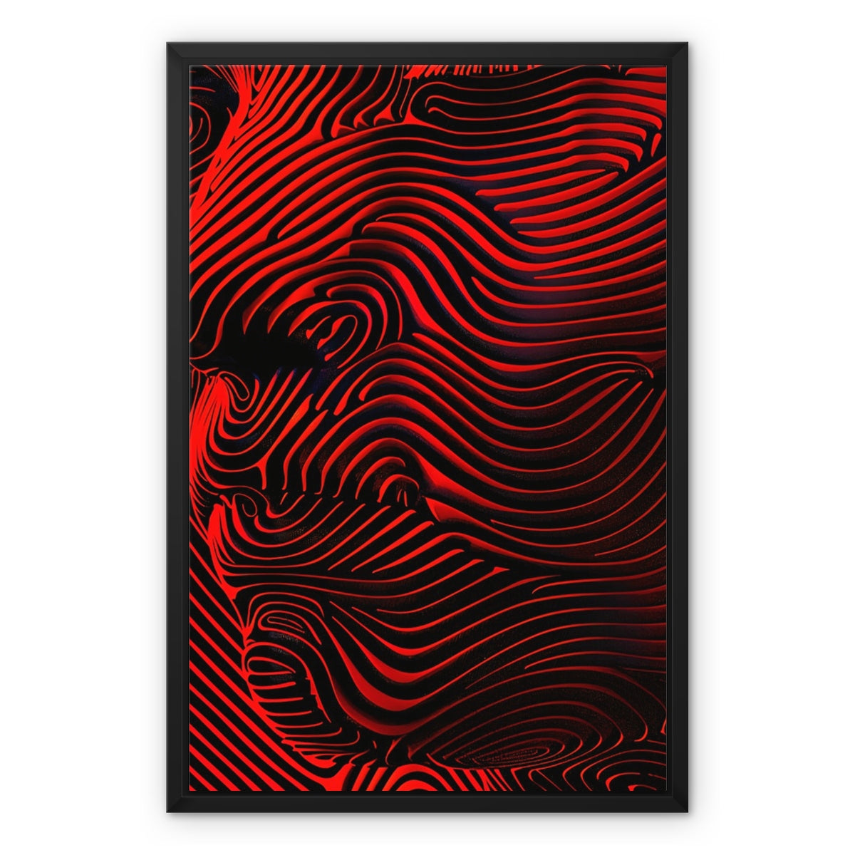 Red Intaglio 04 Framed Canvas