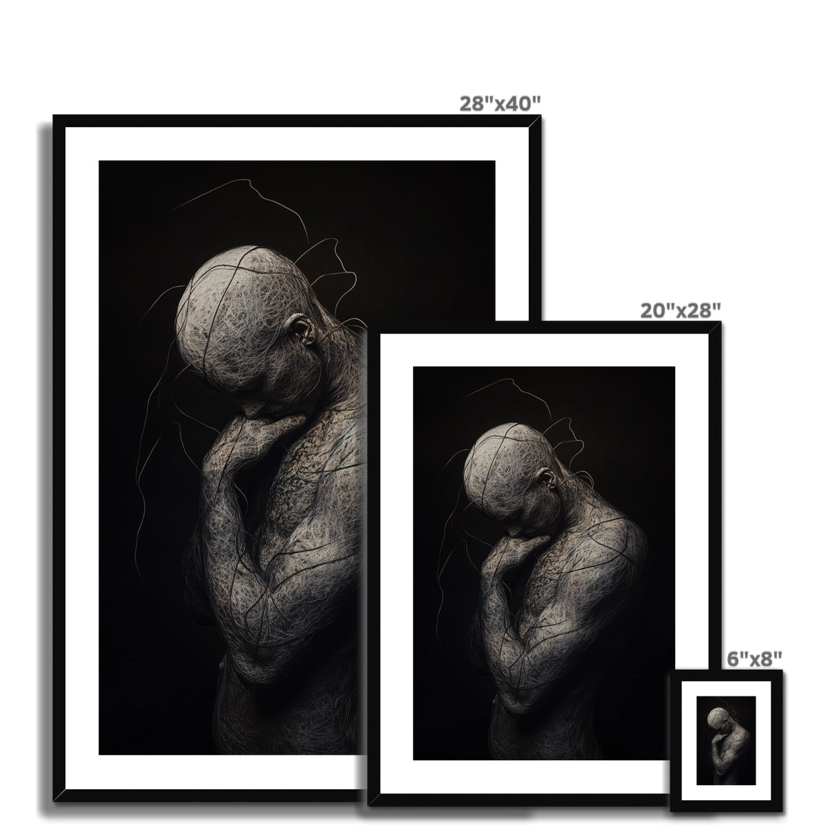 Think 2 Contemporary digital art prints Framed & Mounted Print