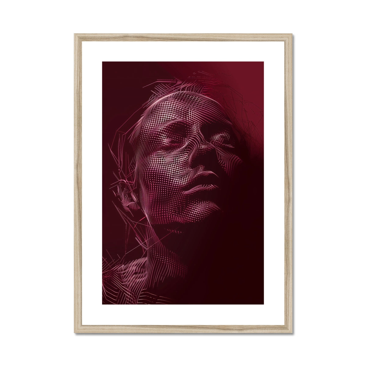 Crimson Dot Portrait 01 Framed & Mounted Print