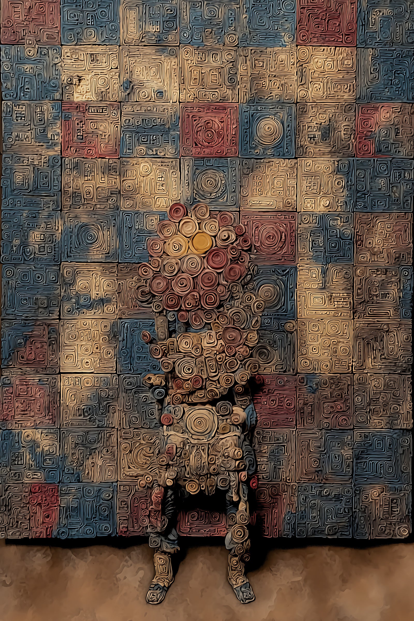Figura tejida, obra digital de Fausto Cantú