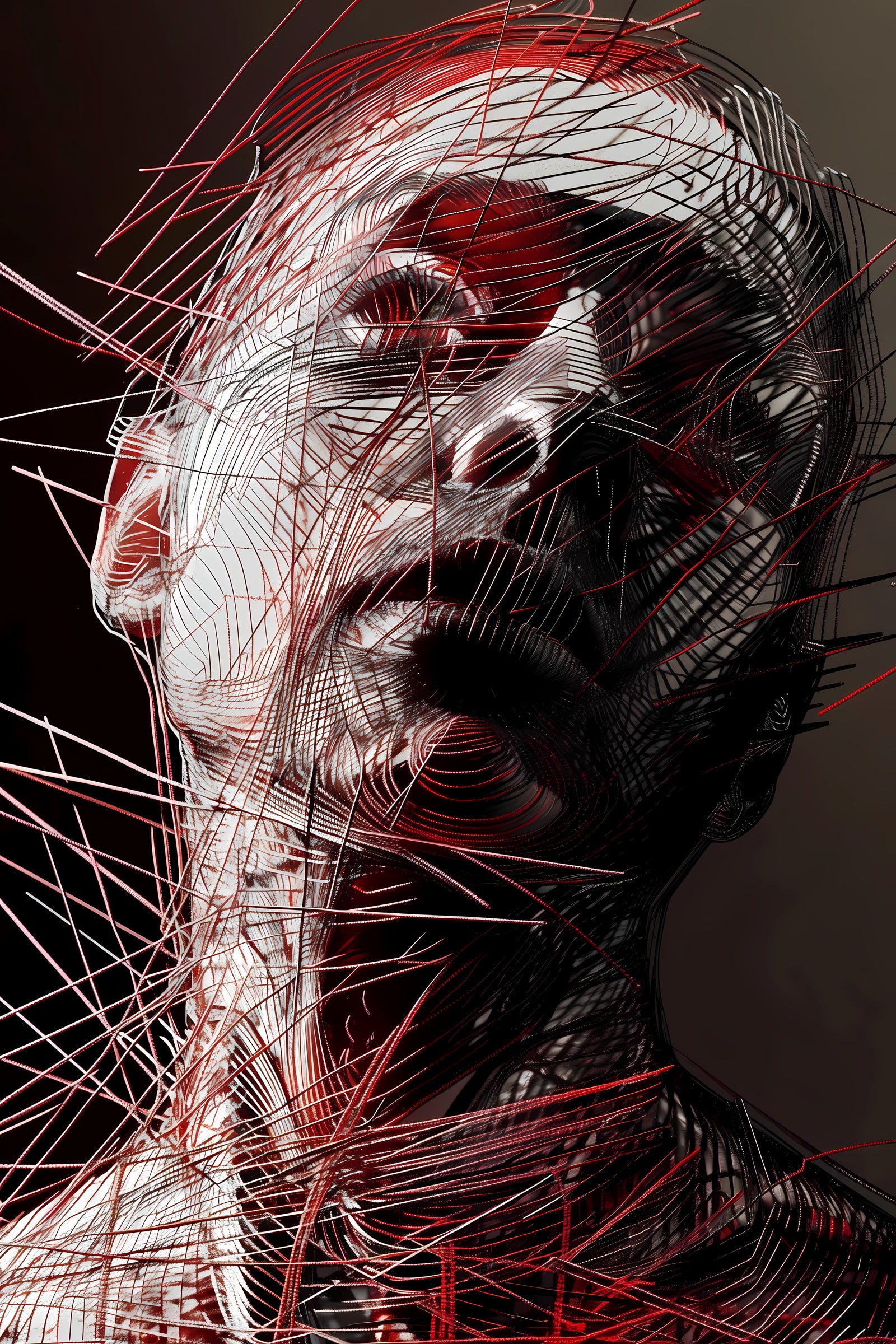 Hilos del gesto, obra digital de Fausto Cantú
