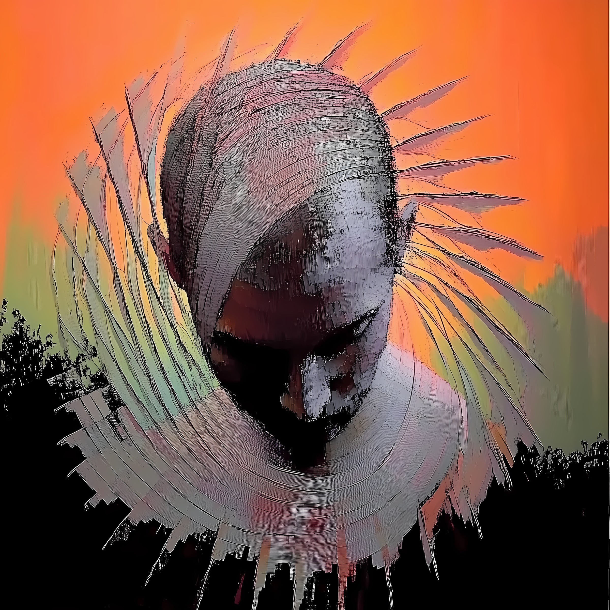 Corona de silencio, obra digital de Fausto Cantú