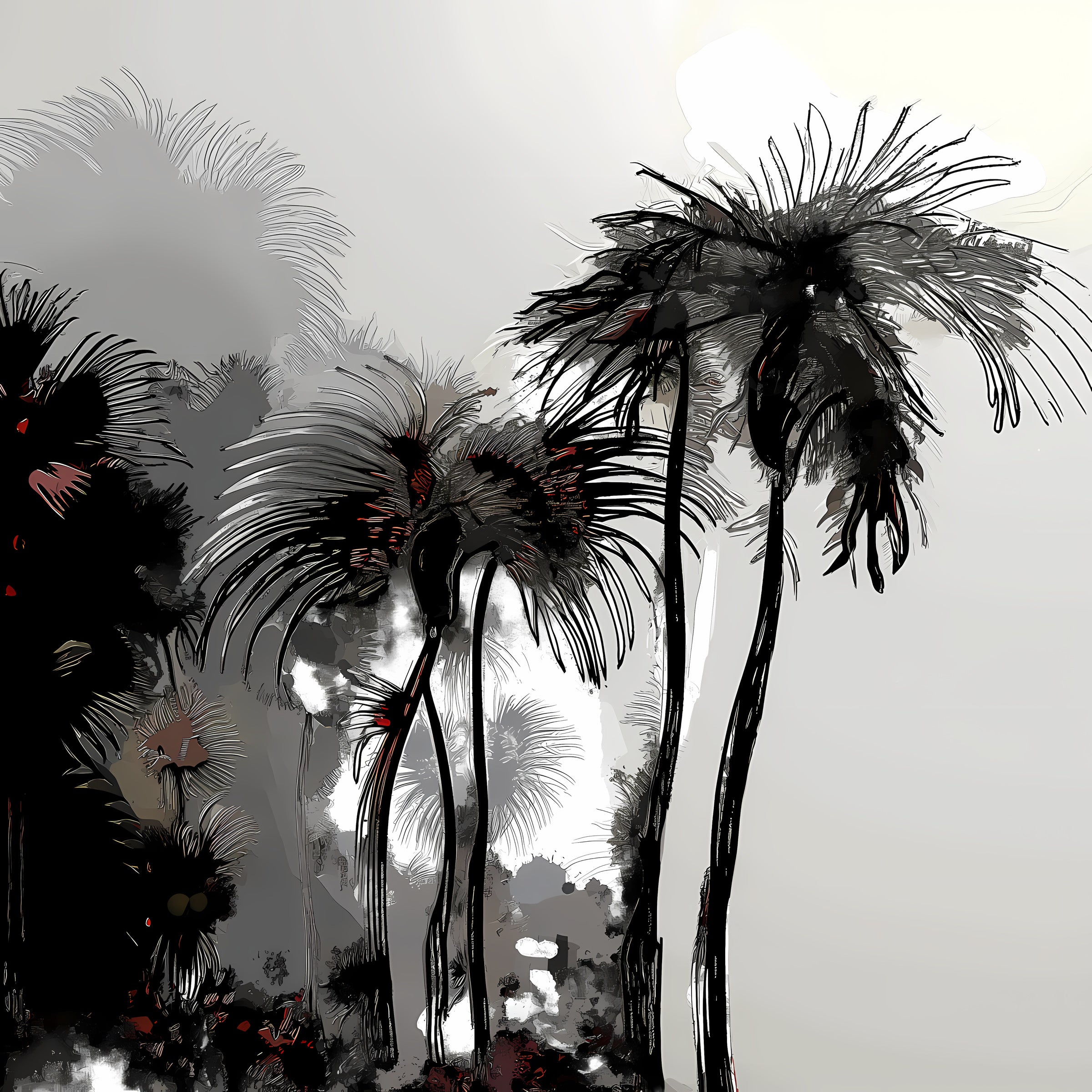 Palmas · Bruma, obra digital de Fausto Cantú