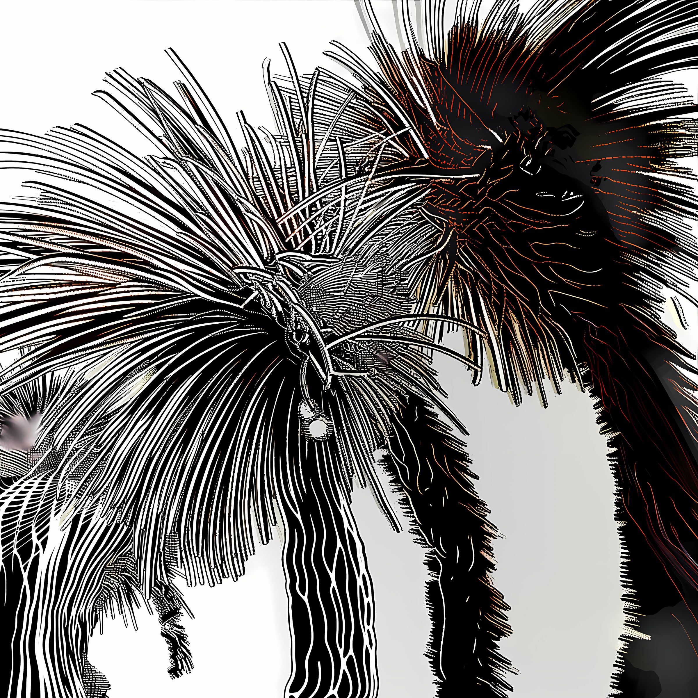 Palmas · Trama, obra digital de Fausto Cantú